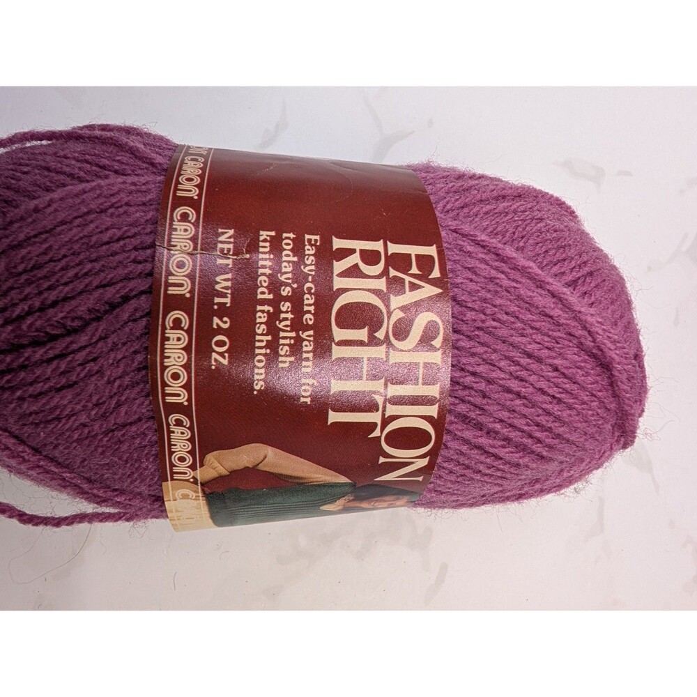Caron Fashion Right Yarn Mauve 4 Skeins Lot VTG Acrylic 2oz Each Dye Lot 080911 - Picture 2 of 5